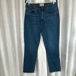 Blue Straight Leg Denim Jeans